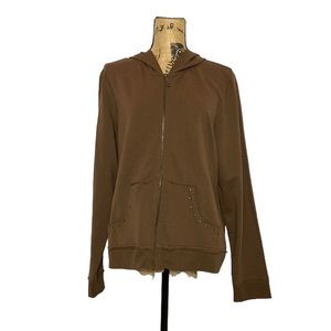 Sport Brown Studded Hoodie XL
